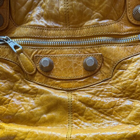 Auth Balenciaga F/W 2007 Jaune Marigold Yellow Chevre Work - Picture 10 of 16